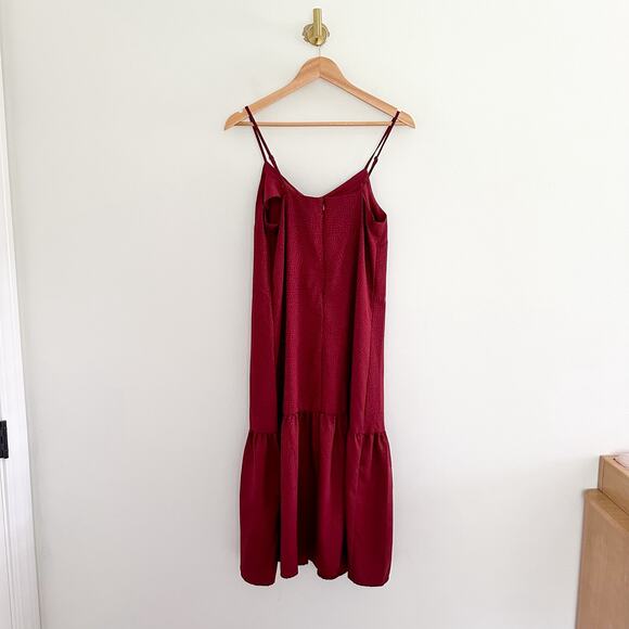 The Nines by Hatch Sleeveless Tiered Slip Maternity Dress Red XS - Picture 3 of 9